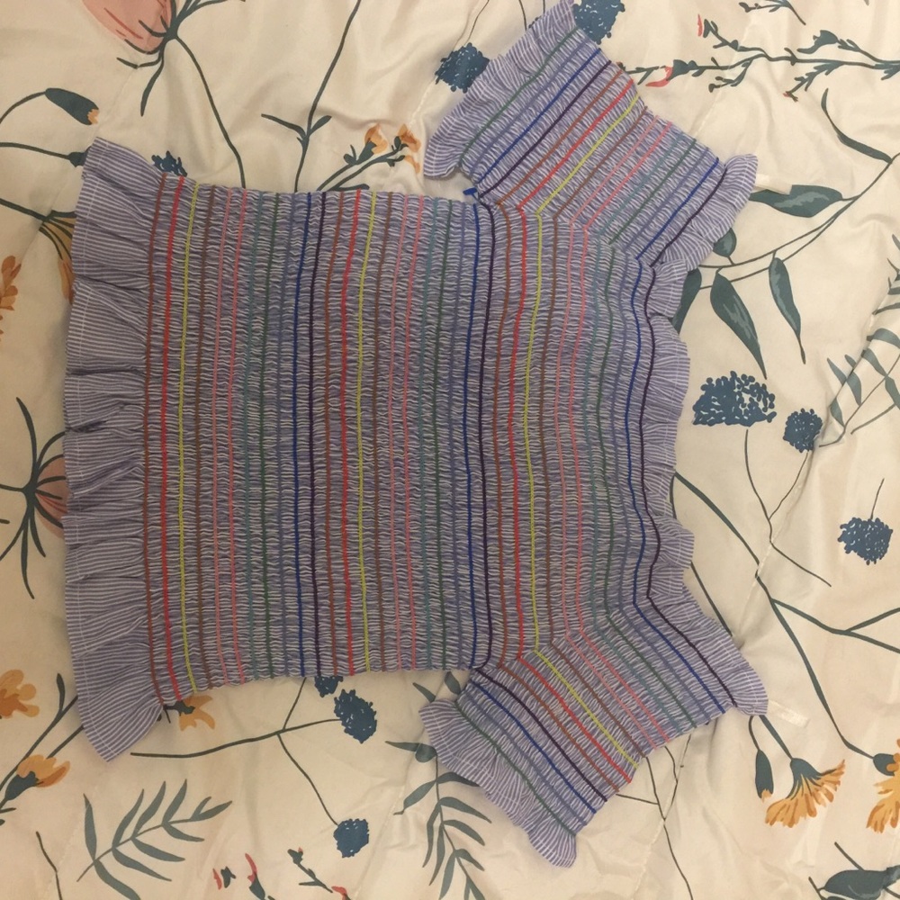 Rouched rainbow crop top